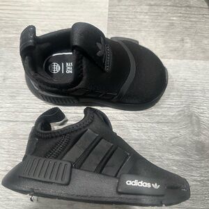 adidas Little Kids Black Slip-On Lace-Free Sneakers